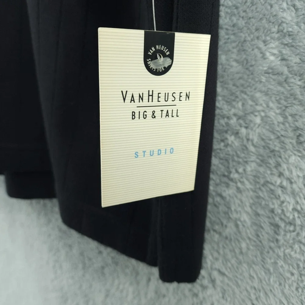 Van Heusen Sweater Mens 4XL Black Stripe Ribbed Studio Pullover Big & Tall - Picture 6 of 12